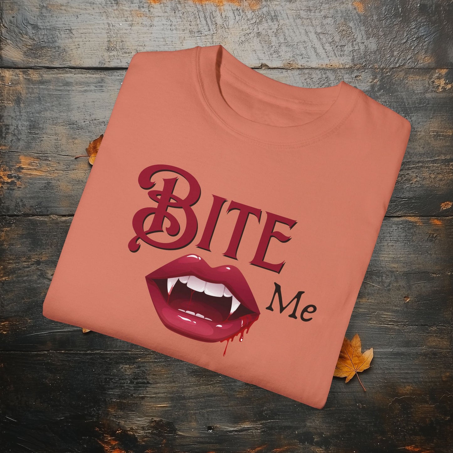 Bite Me Cute Halloween Graphic T - Cute Vampire Bite Me T-Shirt - Comfort Colors 1717