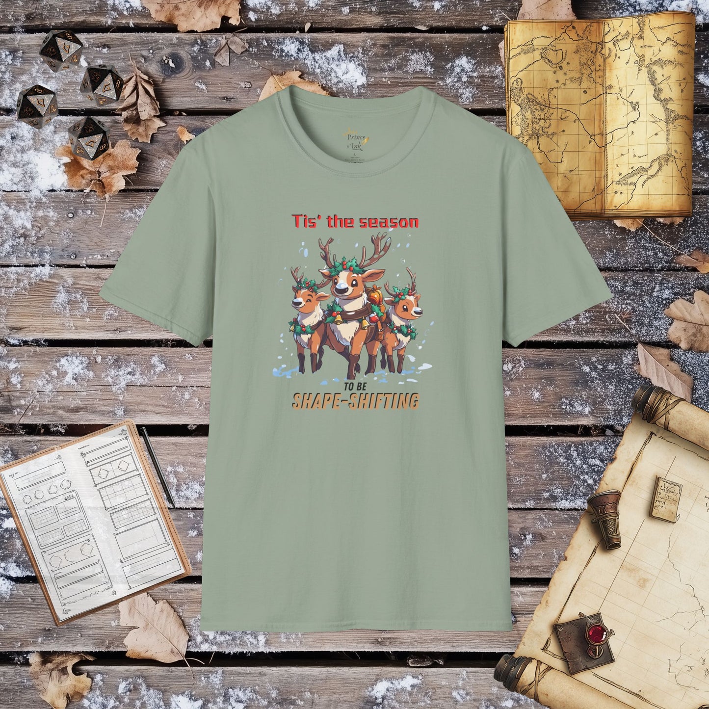 Tis' the Season to be Shape-Shifting - Druid Reindeer Fantasy Group Role-Playing Unisex Graphic T-Shirt