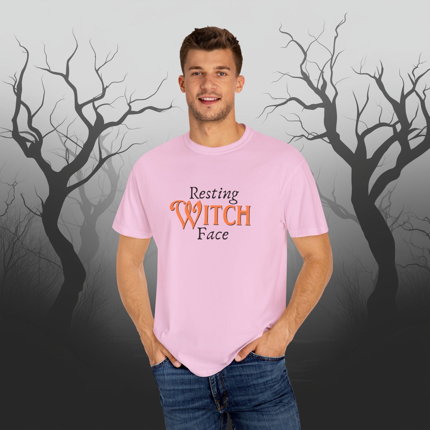 Resting Witch Face Funny Halloween Graphic T - Cute Comfort Colors 1717 Halloween Graphic T