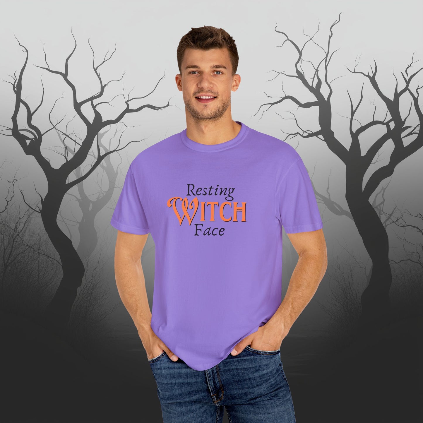 Resting Witch Face Funny Halloween Graphic T - Cute Comfort Colors 1717 Halloween Graphic T