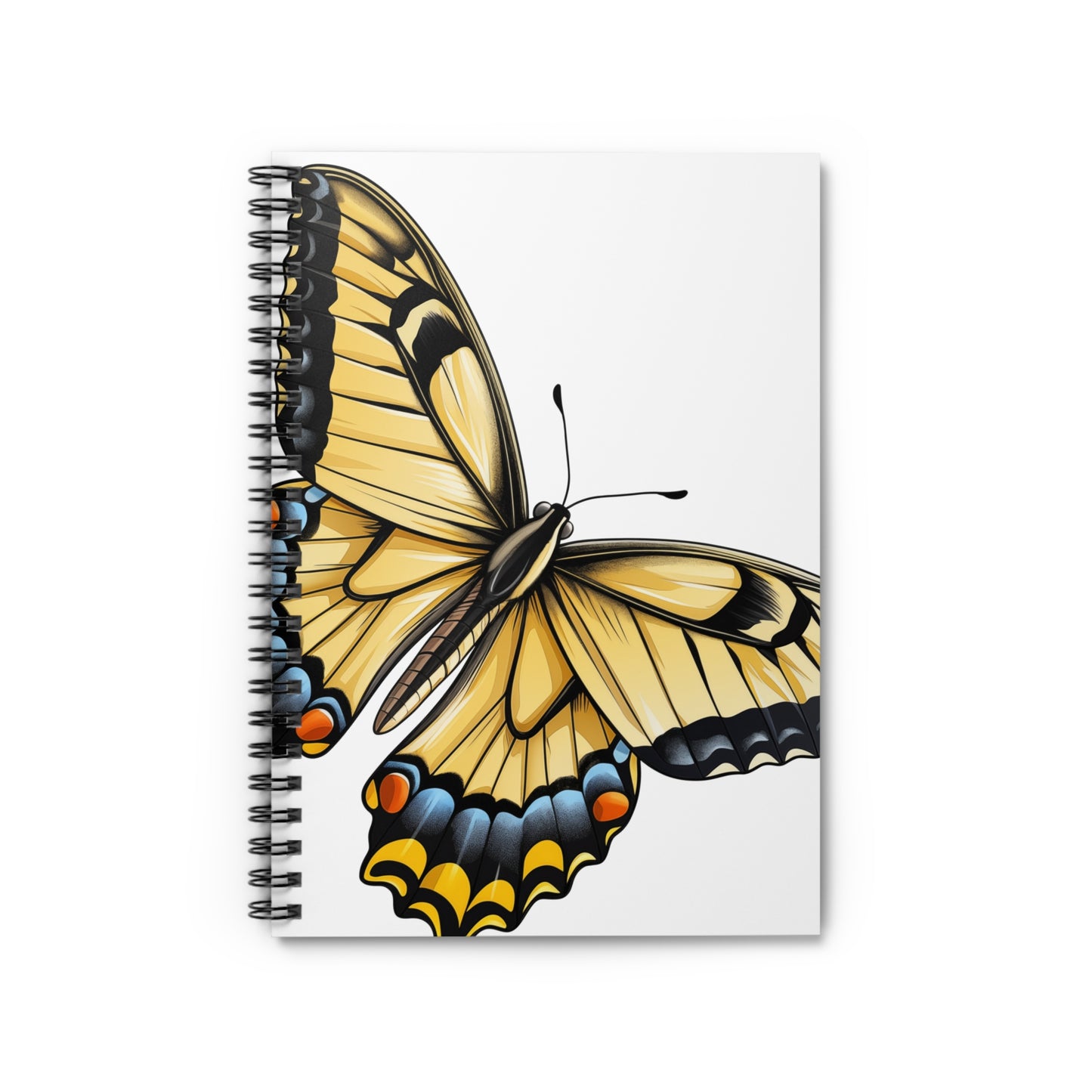 Tiger Swallowtail Butterfly Spiral Notebook Ruled, Lined Journal Diary for School, College, Office or Home. Artistic Stationary Supply or Gift