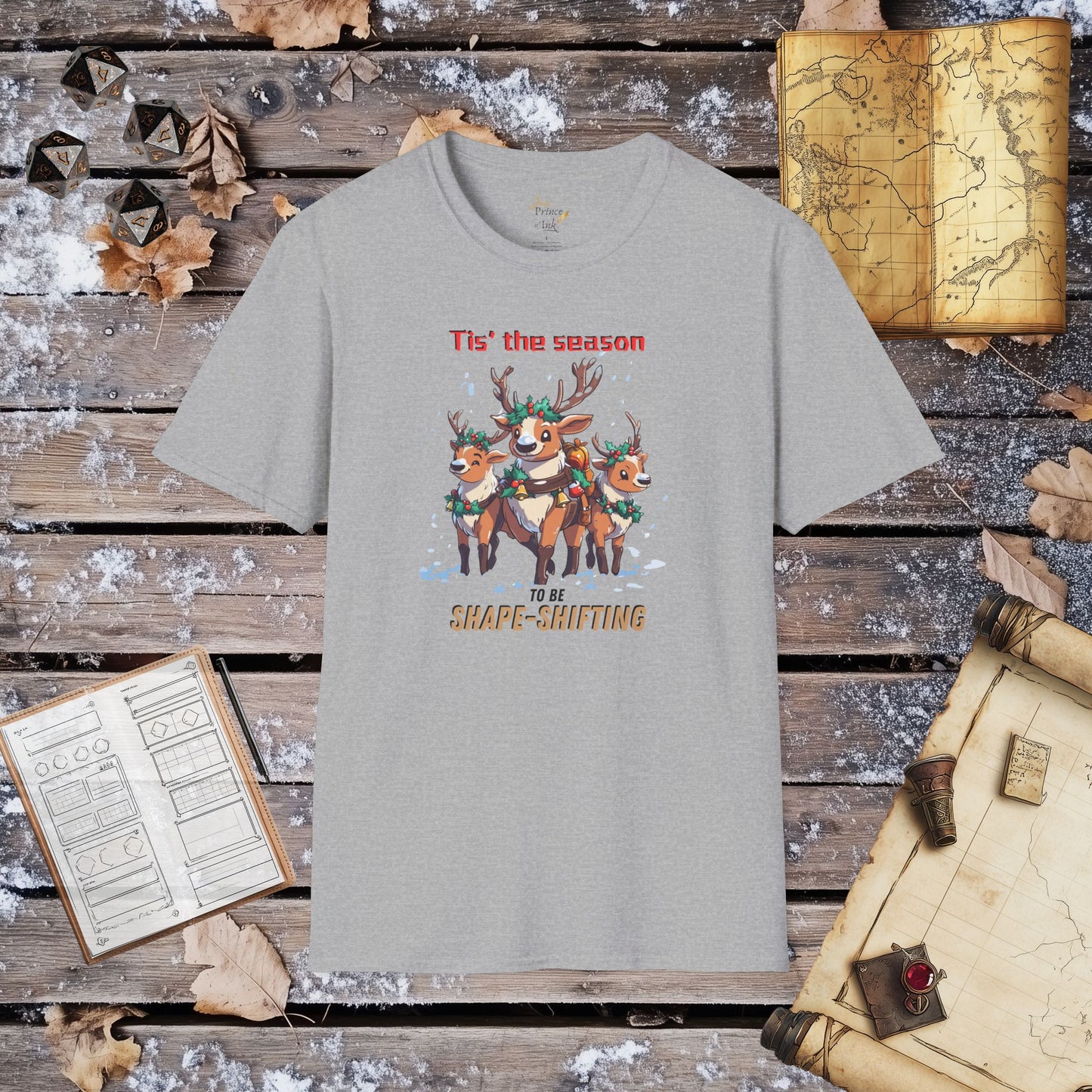 Tis' the Season to be Shape-Shifting - Druid Reindeer Fantasy Group Role-Playing Unisex Graphic T-Shirt