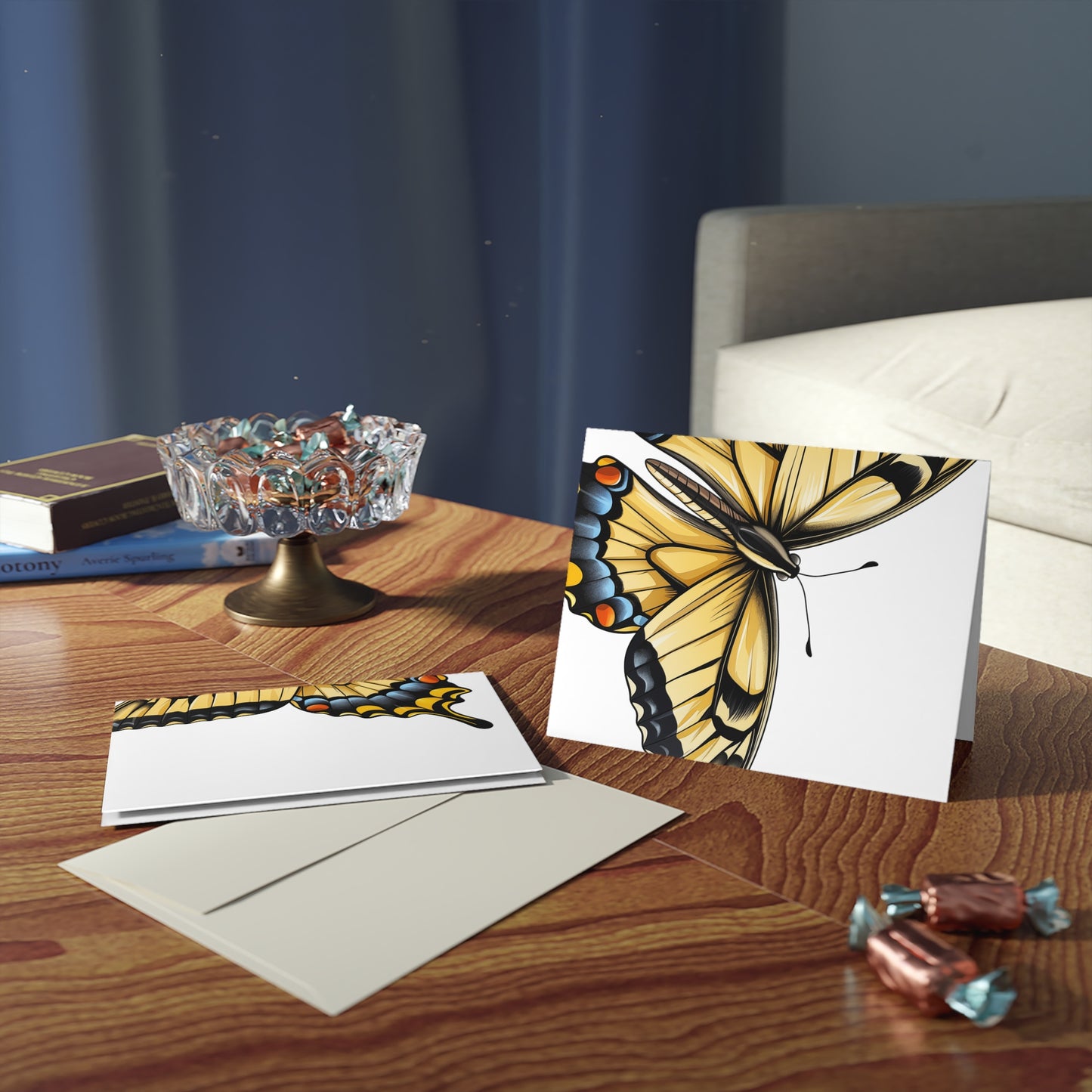 Butterfly Greeting cards (8, 16, and 24 pcs) - Large Beautiful Tiger Swallowtail Butterfly Design - Greeting Card, Congrats Card, Wedding Card, Sympathy Card