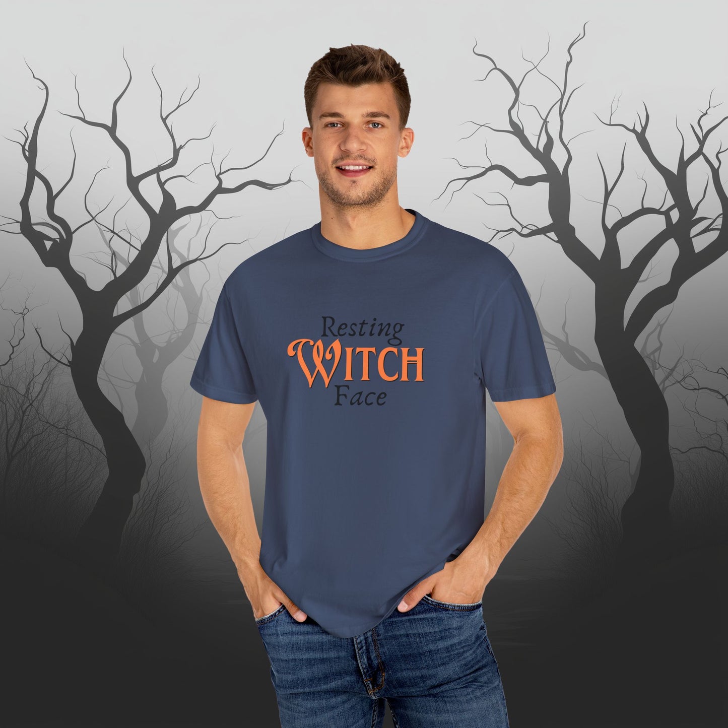 Resting Witch Face Funny Halloween Graphic T - Cute Comfort Colors 1717 Halloween Graphic T