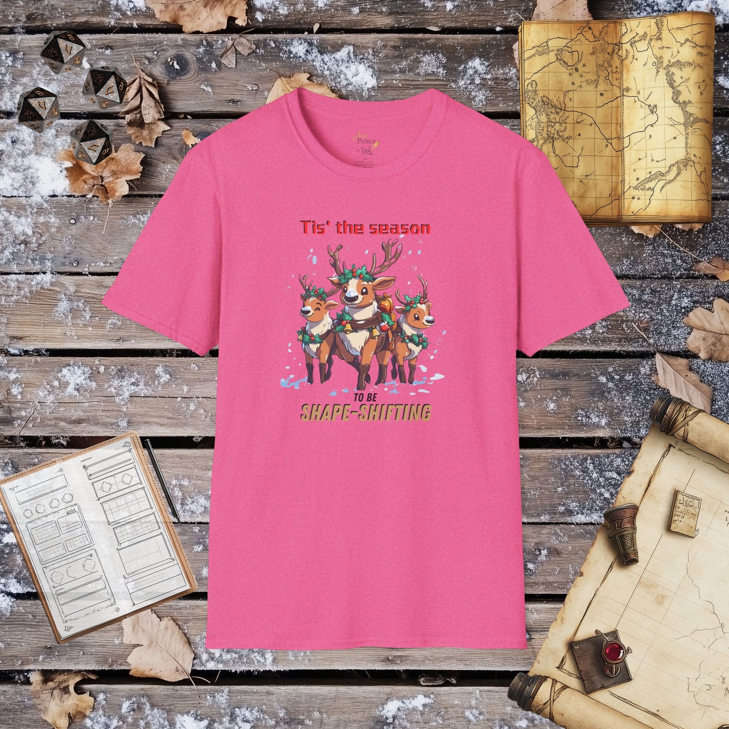 Tis' the Season to be Shape-Shifting - Druid Reindeer Fantasy Group Role-Playing Unisex Graphic T-Shirt