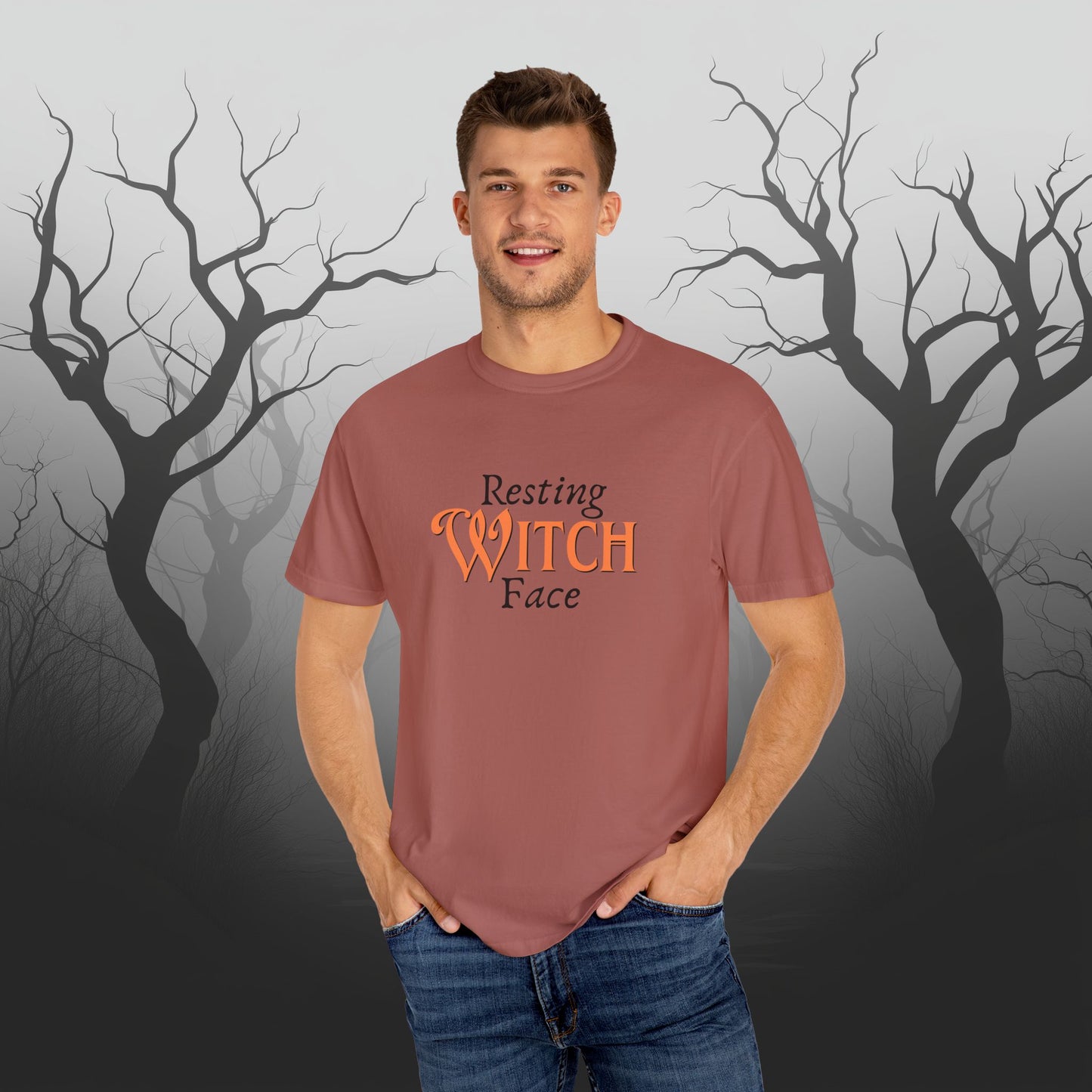 Resting Witch Face Funny Halloween Graphic T - Cute Comfort Colors 1717 Halloween Graphic T