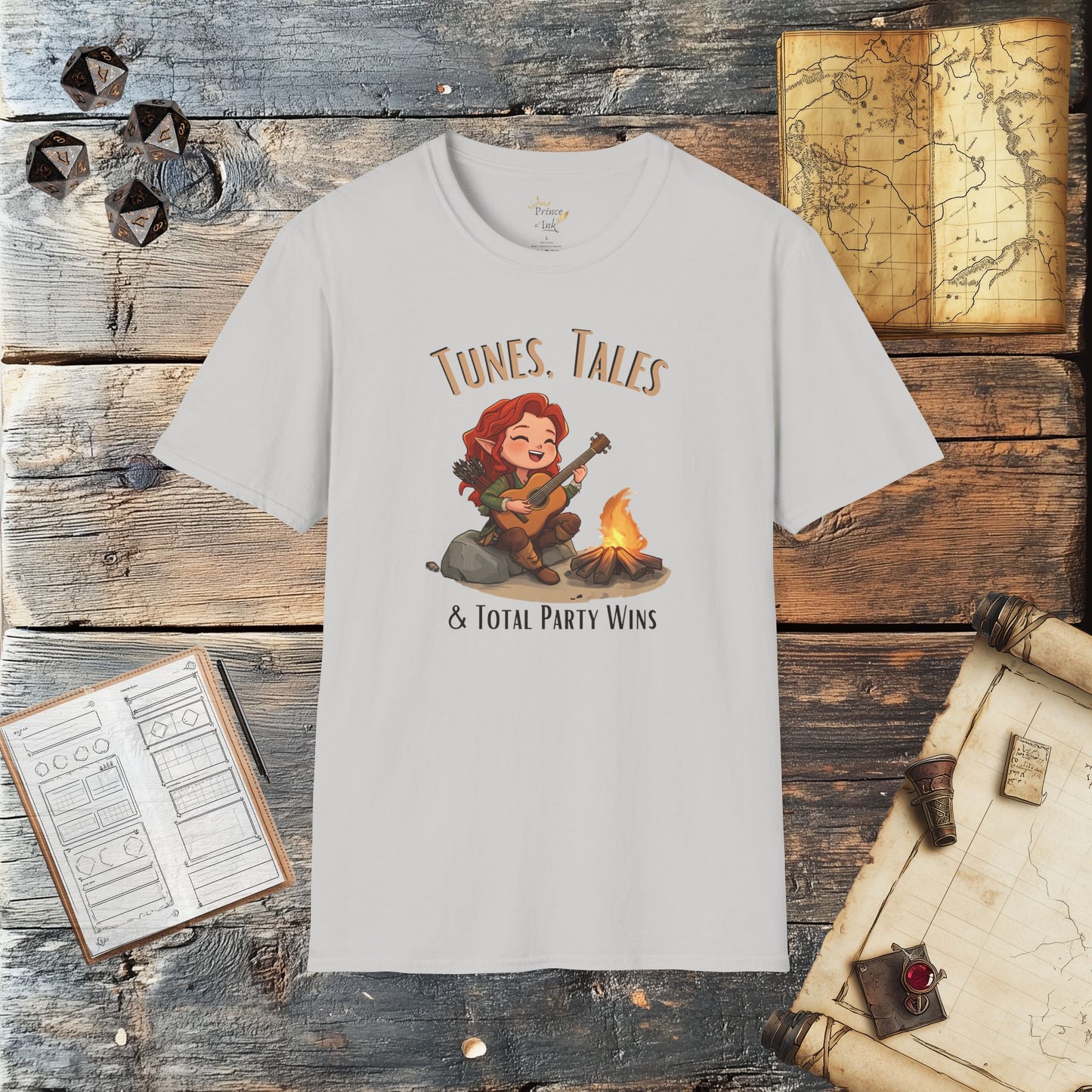 Tunes, Tales & Total Party Wins - Fantasy Group Role-Playing Unisex Graphic T-Shirt