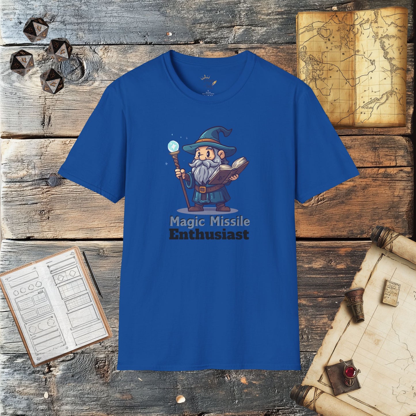 Magic Missile Enthusiast - Fantasy Group Role-Playing Graphic T-Shirt