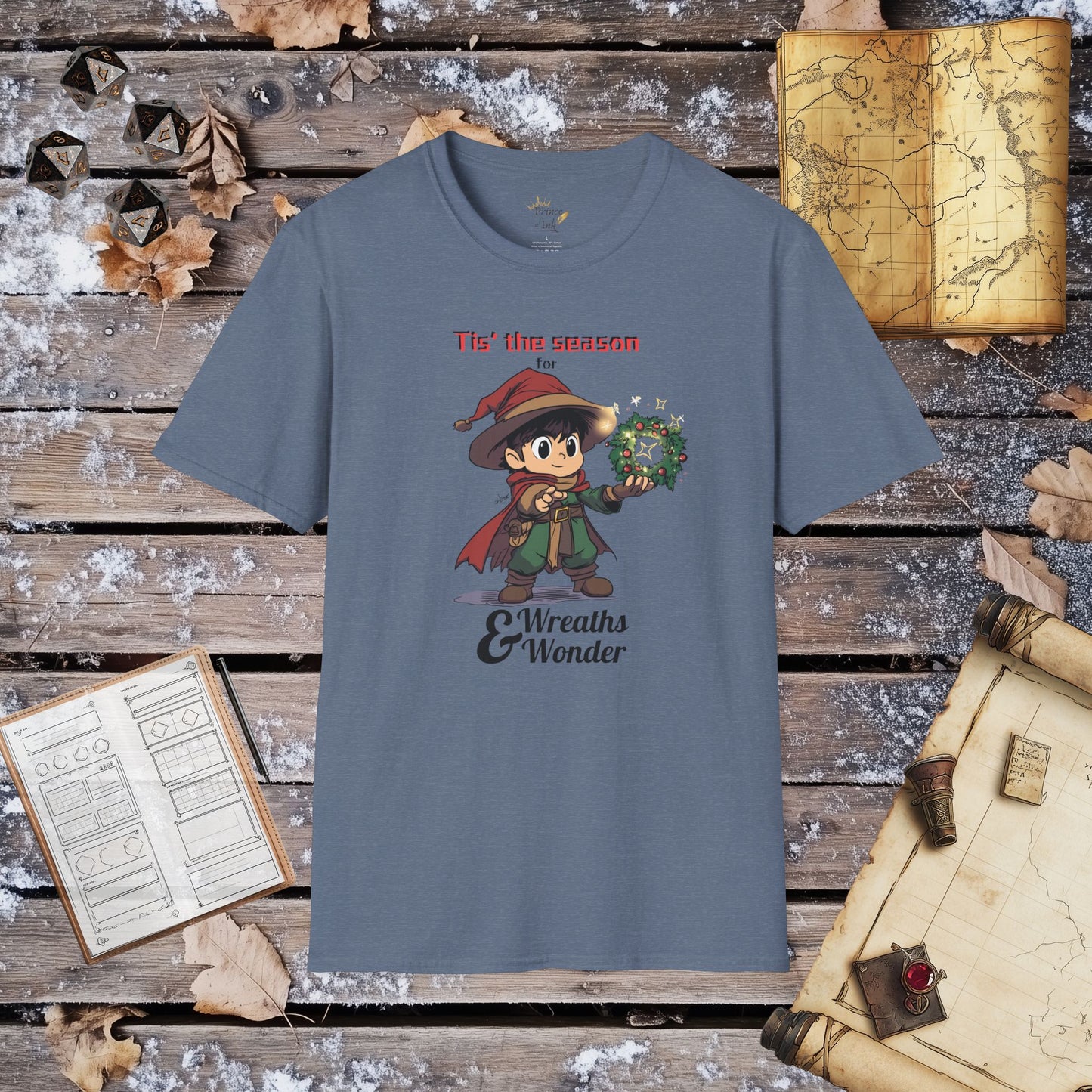 Tis' the Season for Wreaths & Wonder - Warlock Fantasy Group Role-Playing Unisex Graphic T-Shirt