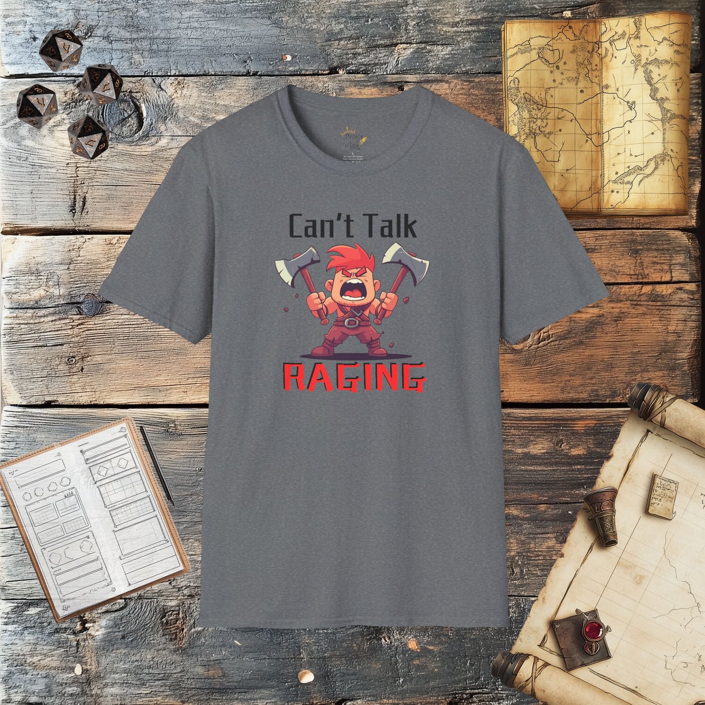 Can't Talk Raging - Barbarian Fantasy Role Playing Graphic T-Shirt