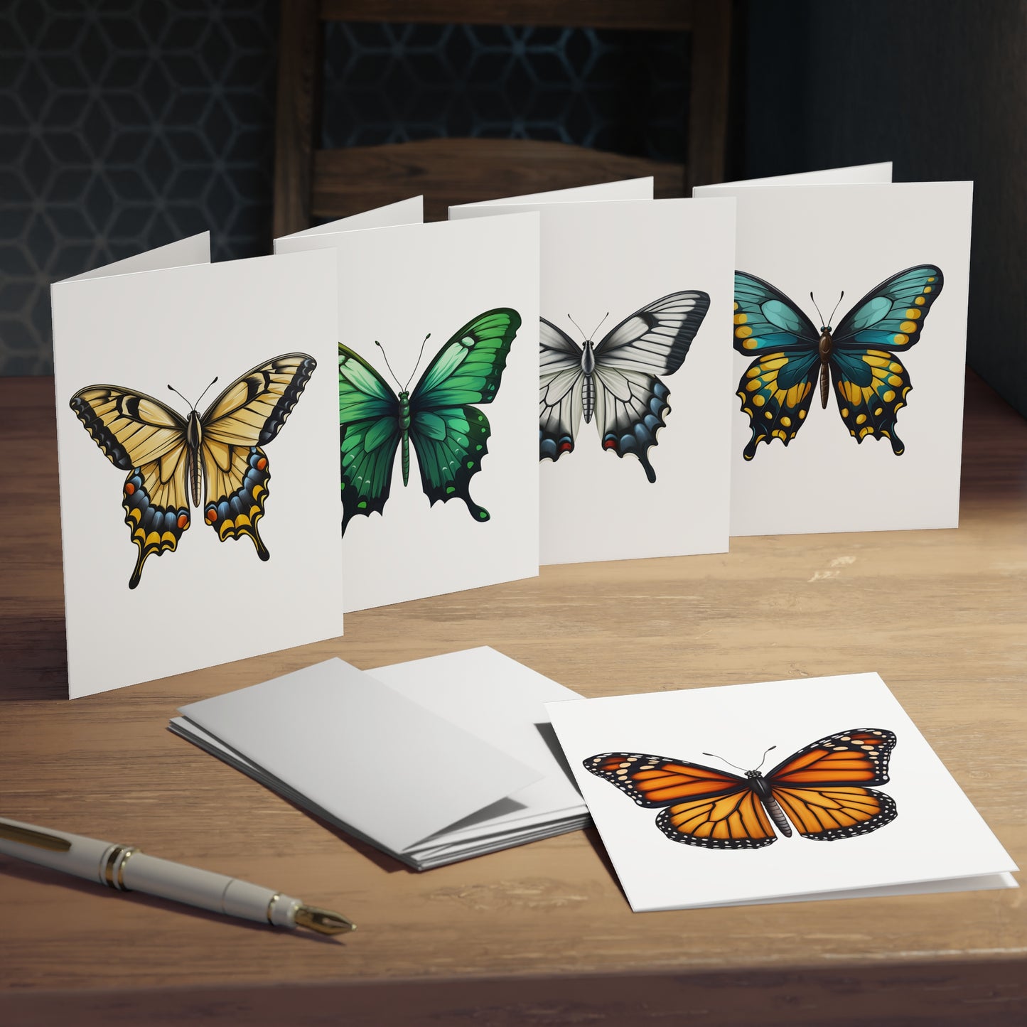 Butterfly Set of 5 Multi-Design Simple Butterfly Greeting Cards - Wedding Card, Baby Card, Congrats Card, Sympathy Card