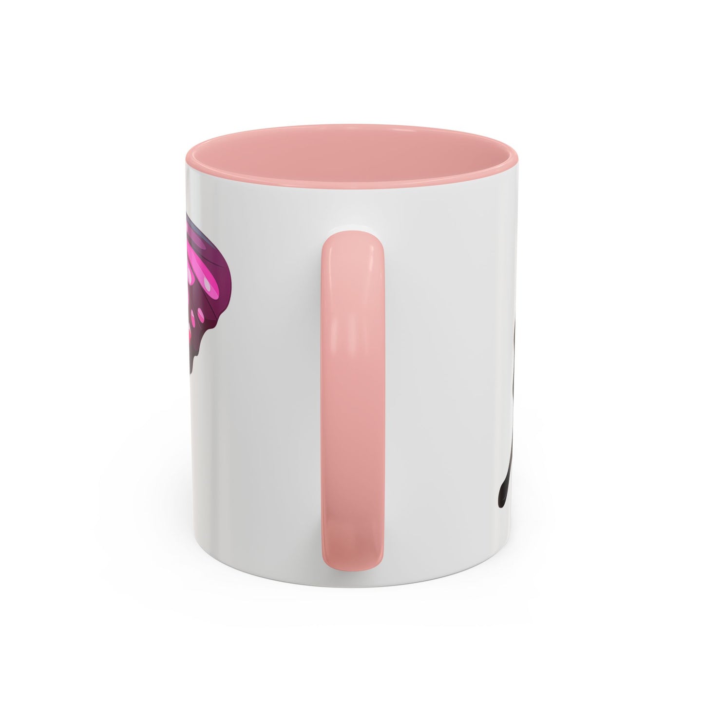 Pink Jewel Butterfly Accent Coffee Mug, 11oz, Emerald Swallowtail re-imagined Beautiful Pink Butterfly Tea Cup or Coffee Mug