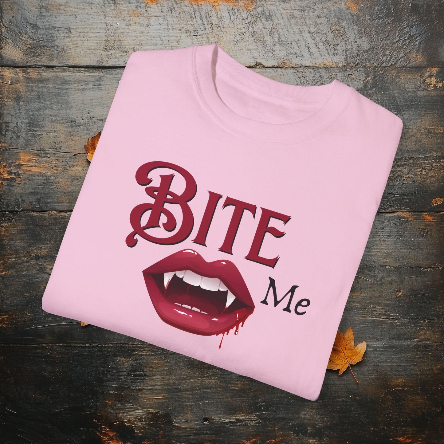 Bite Me Cute Halloween Graphic T - Cute Vampire Bite Me T-Shirt - Comfort Colors 1717