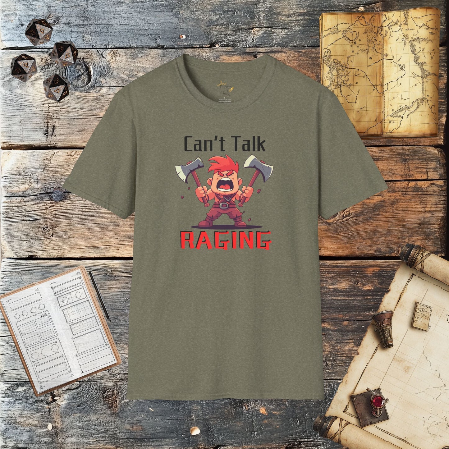 Can't Talk Raging - Barbarian Fantasy Role Playing Graphic T-Shirt