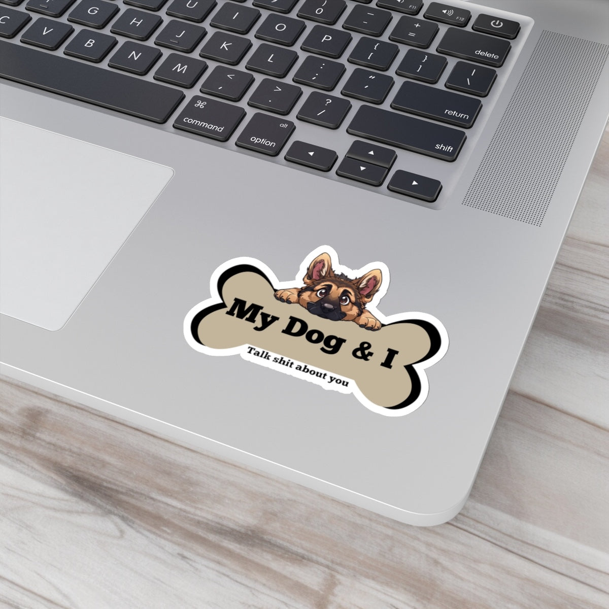 My Dog & I Vinyl Kiss-Cut Sticker German Shepherd Puppy and I Sicker Vinyl Kiss Cut Funny German Shepherd Dog and Bone Vinyl Sticker