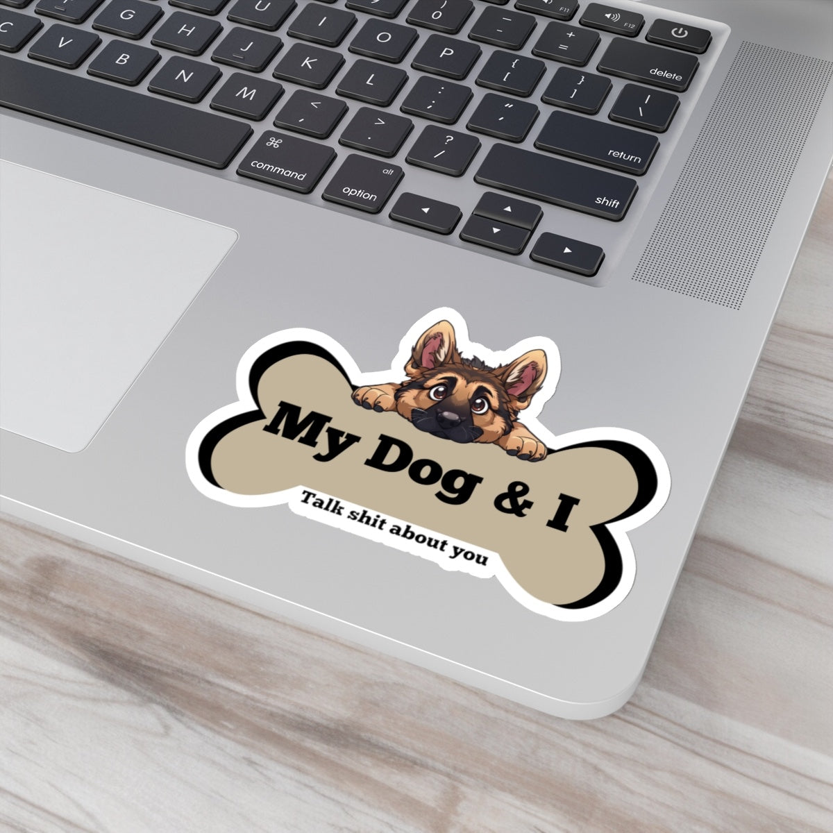 My Dog & I Vinyl Kiss-Cut Sticker German Shepherd Puppy and I Sicker Vinyl Kiss Cut Funny German Shepherd Dog and Bone Vinyl Sticker