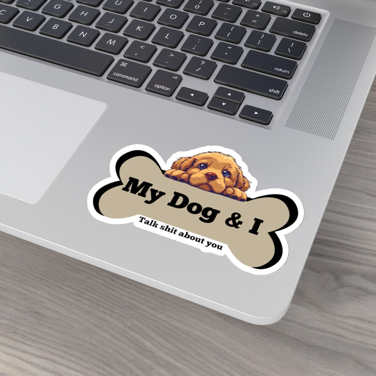 My Dog & I Vinyl Kiss-Cut Sticker Retriever Puppy and I Sicker Vinyl Kiss Cut Funny Retriever Dog and Bone Vinyl Sticker