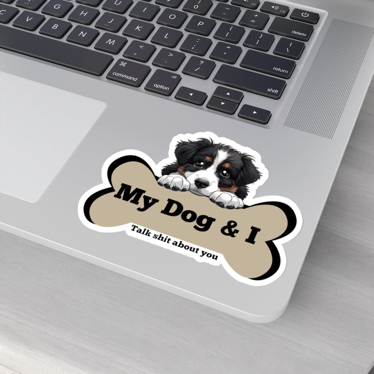 My Dog & I Vinyl Kiss-Cut Sticker Border Collie Puppy and I Sicker Vinyl Kiss Cut Funny Border Collie Dog and Bone Vinyl Sticker