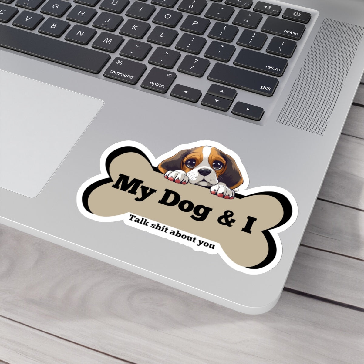 My Dog & I Vinyl Kiss-Cut Sticker Beagle Puppy and I Sticker Vinyl Kiss Cut Funny Beagle Dog and Bone Vinyl Sticker