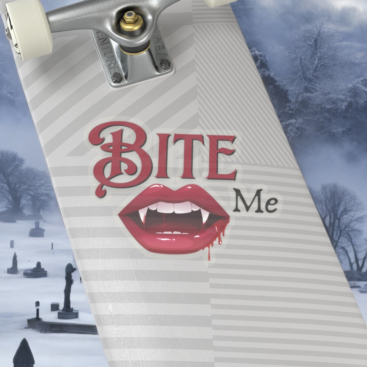 Bite Me Vinyl Sticker with Vampire Fangs - Spooky Halloween Decal - Gothic Vampire Teeth Sticker for Laptops, Water Bottles, and More