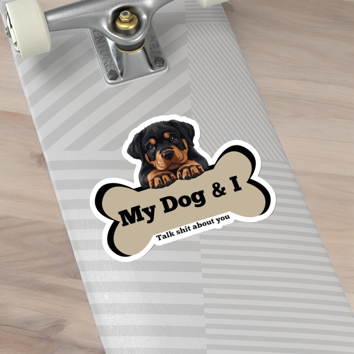 My Dog & I Vinyl Kiss-Cut Sticker Rottweiler Puppy and I Sicker Vinyl Kiss Cut Funny Rottweiler Dog and Bone Vinyl Sticker