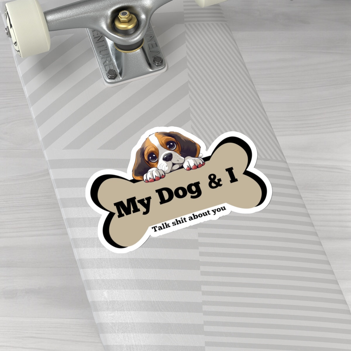 My Dog & I Vinyl Kiss-Cut Sticker Beagle Puppy and I Sticker Vinyl Kiss Cut Funny Beagle Dog and Bone Vinyl Sticker