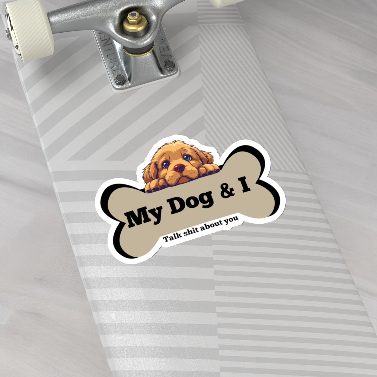 My Dog & I Vinyl Kiss-Cut Sticker Retriever Puppy and I Sicker Vinyl Kiss Cut Funny Retriever Dog and Bone Vinyl Sticker