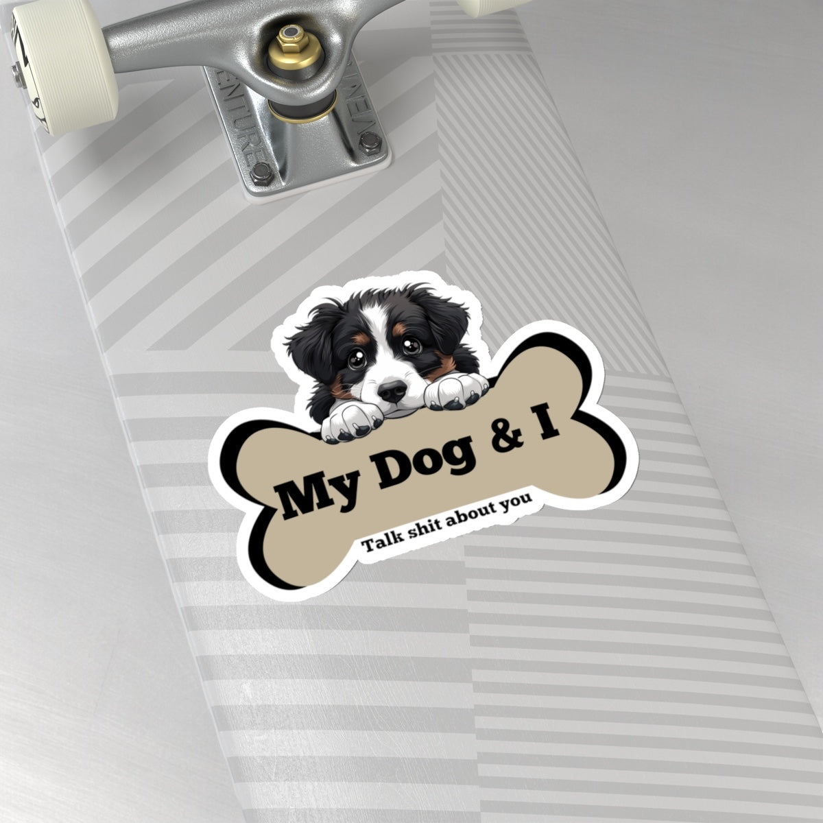 My Dog & I Vinyl Kiss-Cut Sticker Border Collie Puppy and I Sicker Vinyl Kiss Cut Funny Border Collie Dog and Bone Vinyl Sticker