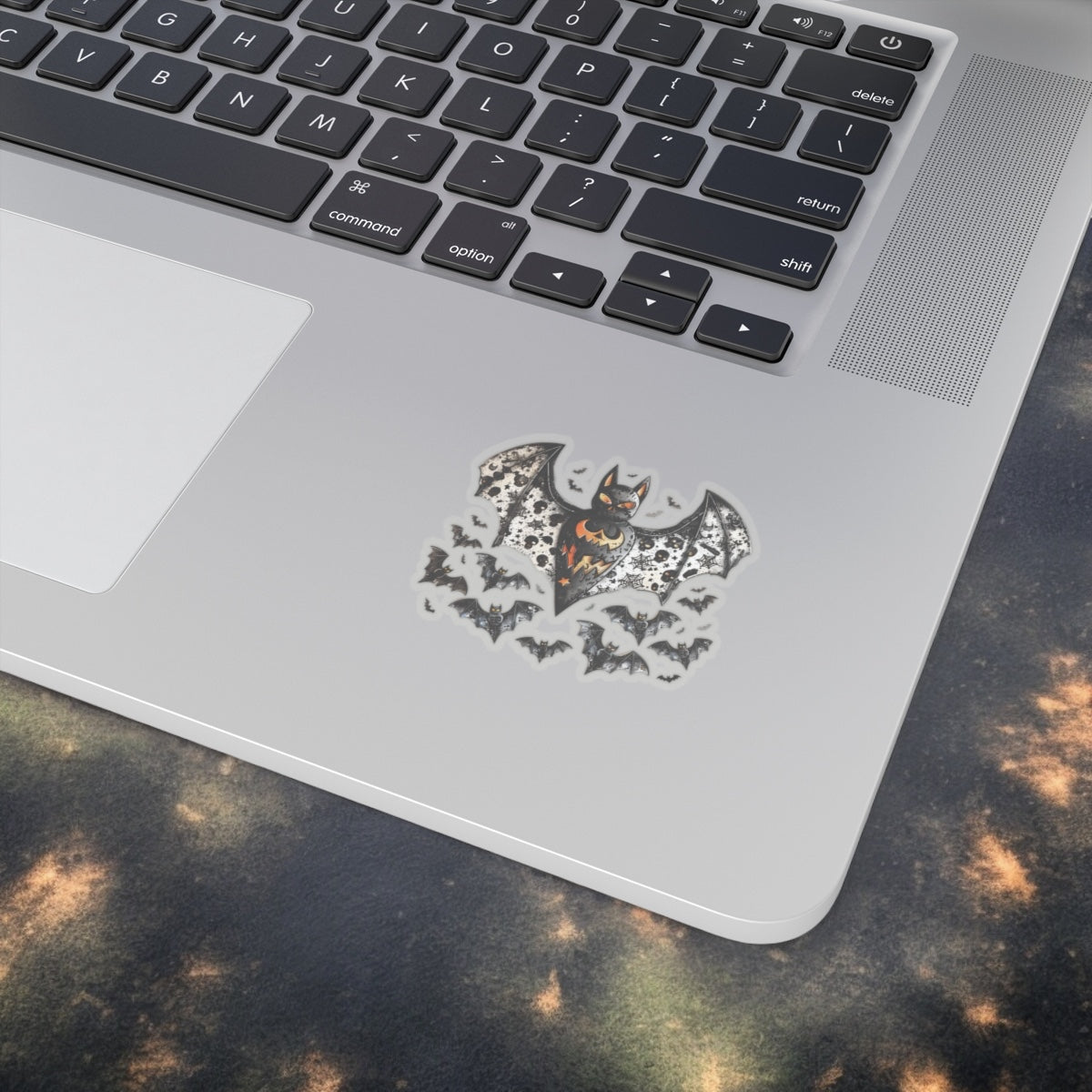 Beautiful Bat Vinyl Sticker with Ghost - Spooky Halloween Vinyl Decal - Beautiful Bat Sticker for Laptops, Water Bottles, and More