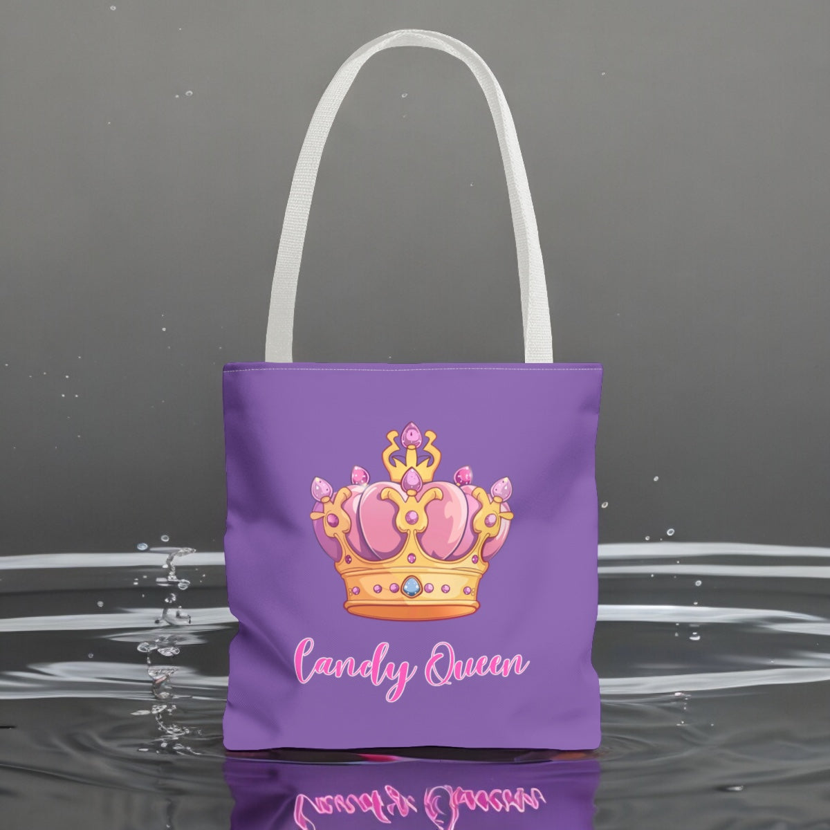 Purple Crown Carrying Tote, Halloween Trick or Treat Bag. Children's Tote Bag, Halloween Bag, Book Bag, Swim Bag, School Bag, Shopping Bag