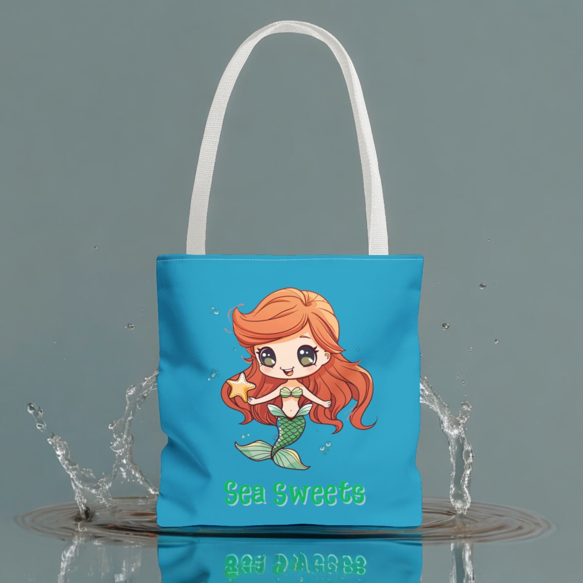 Cute Mermaid Carrying Tote, Halloween Trick or Treat Bag. Children's Tote Bag, Halloween Bag, Book Bag, Swim Bag, School Bag, Shopping Bag