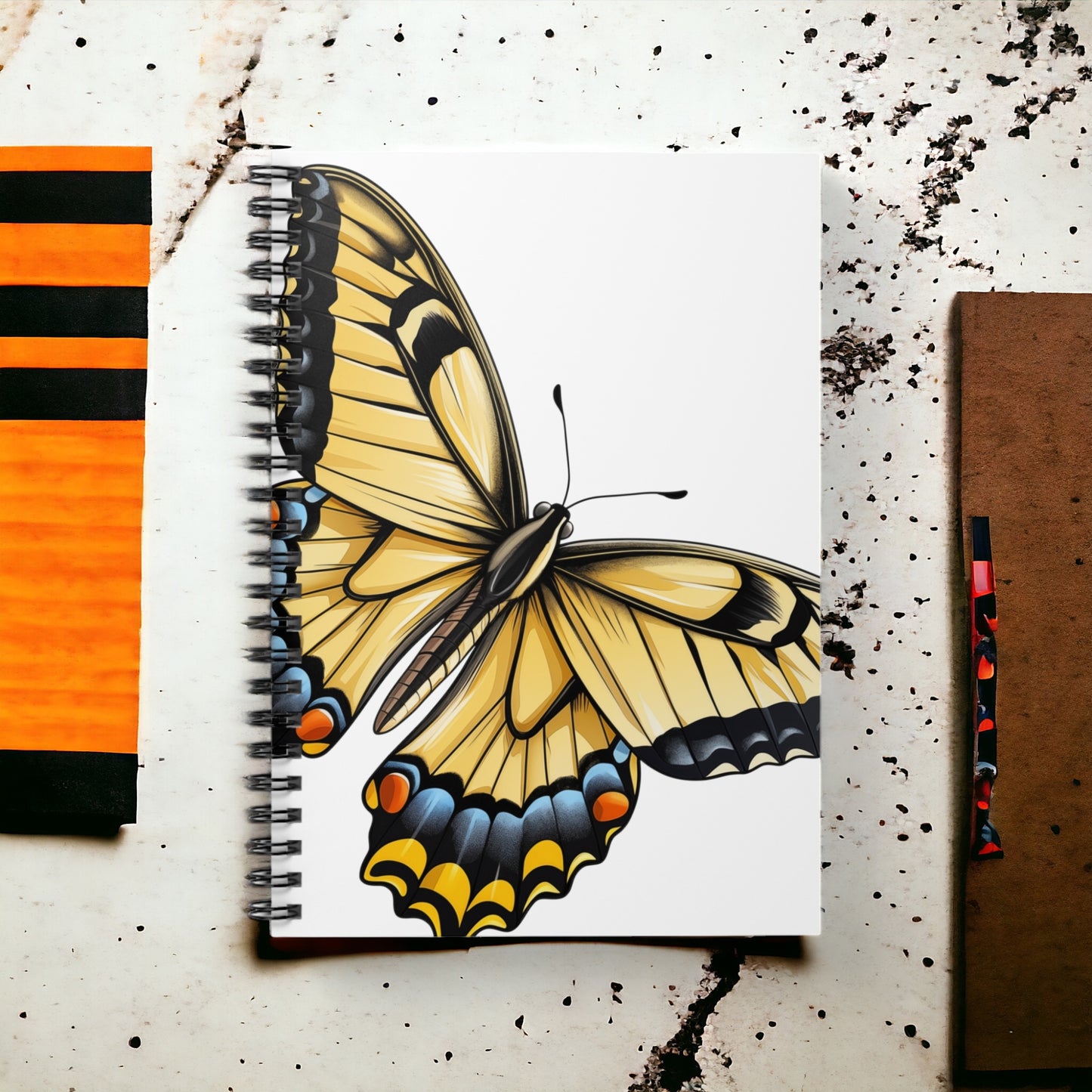 Tiger Swallowtail Butterfly Spiral Notebook Ruled, Lined Journal Diary for School, College, Office or Home. Artistic Stationary Supply or Gift