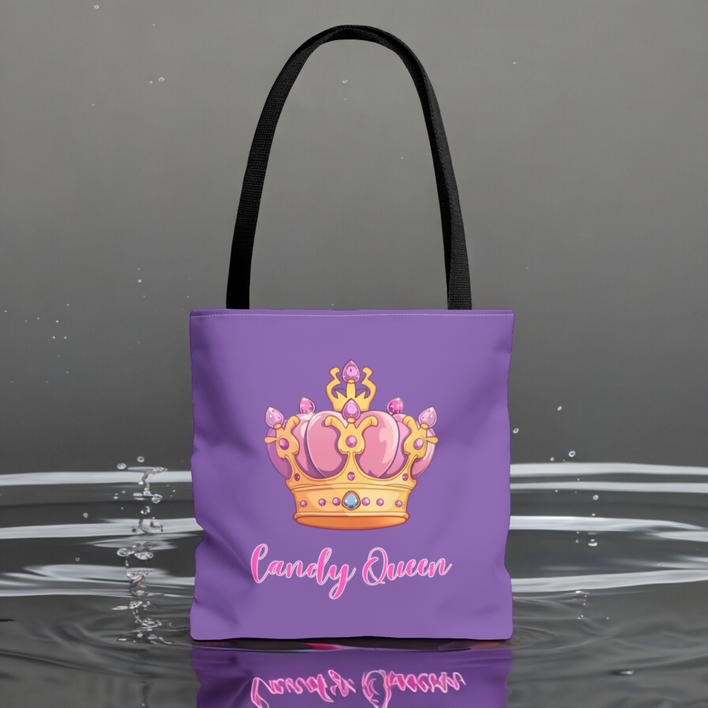 Purple Crown Carrying Tote, Halloween Trick or Treat Bag. Children's Tote Bag, Halloween Bag, Book Bag, Swim Bag, School Bag, Shopping Bag