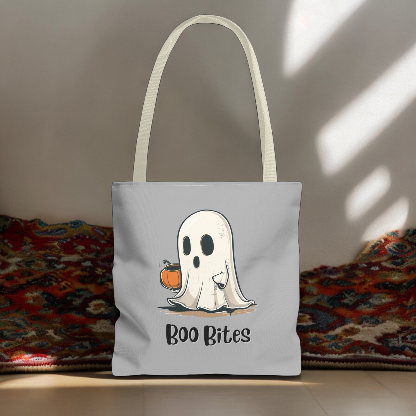 Cute Ghost Carrying Tote, Halloween Trick or Treat Bag. Children's Tote Bag, Halloween Bag, Party Loot Bag, Ghost, School Bag, Shopping Bag