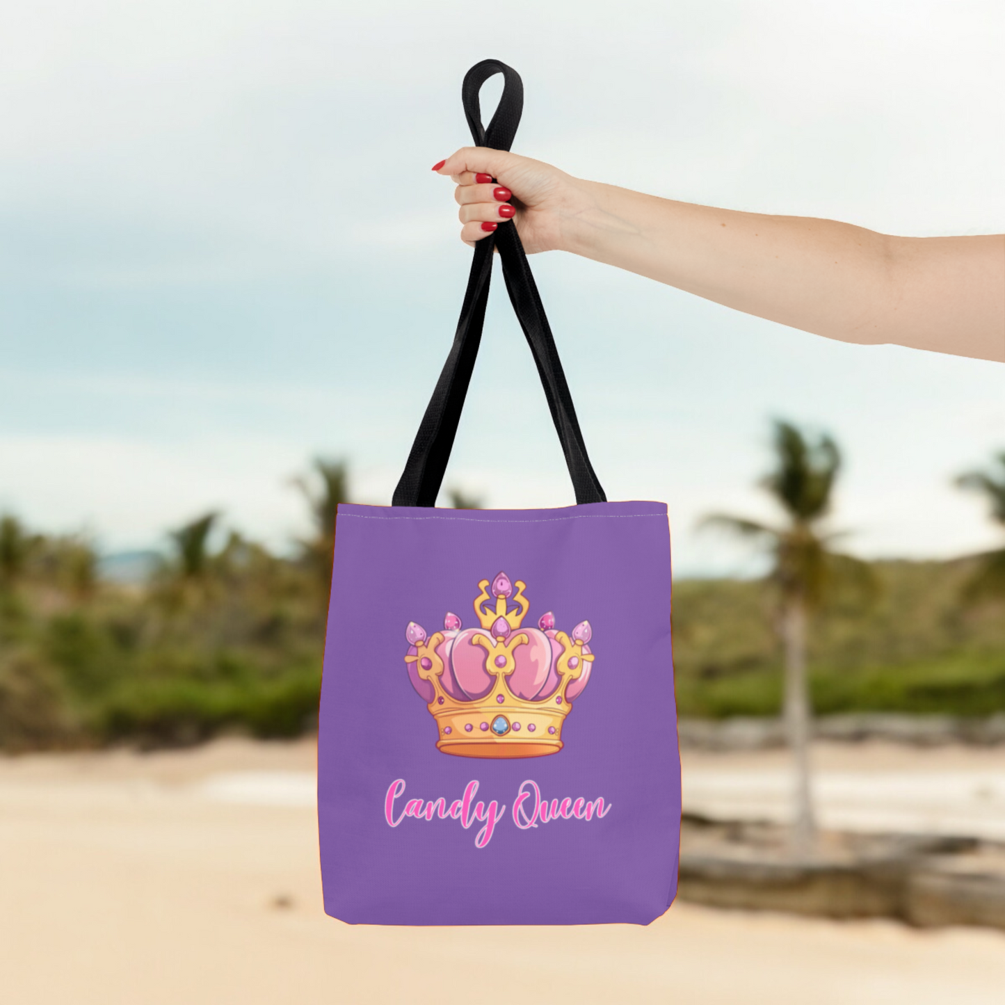 Purple Crown Carrying Tote, Halloween Trick or Treat Bag. Children's Tote Bag, Halloween Bag, Book Bag, Swim Bag, School Bag, Shopping Bag