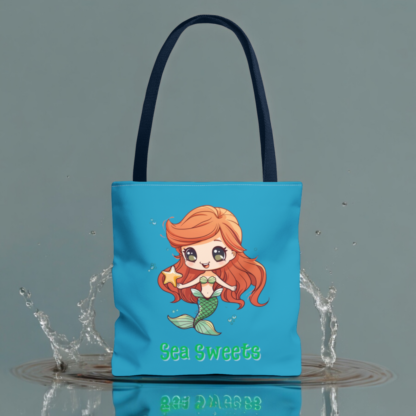 Cute Mermaid Carrying Tote, Halloween Trick or Treat Bag. Children's Tote Bag, Halloween Bag, Book Bag, Swim Bag, School Bag, Shopping Bag