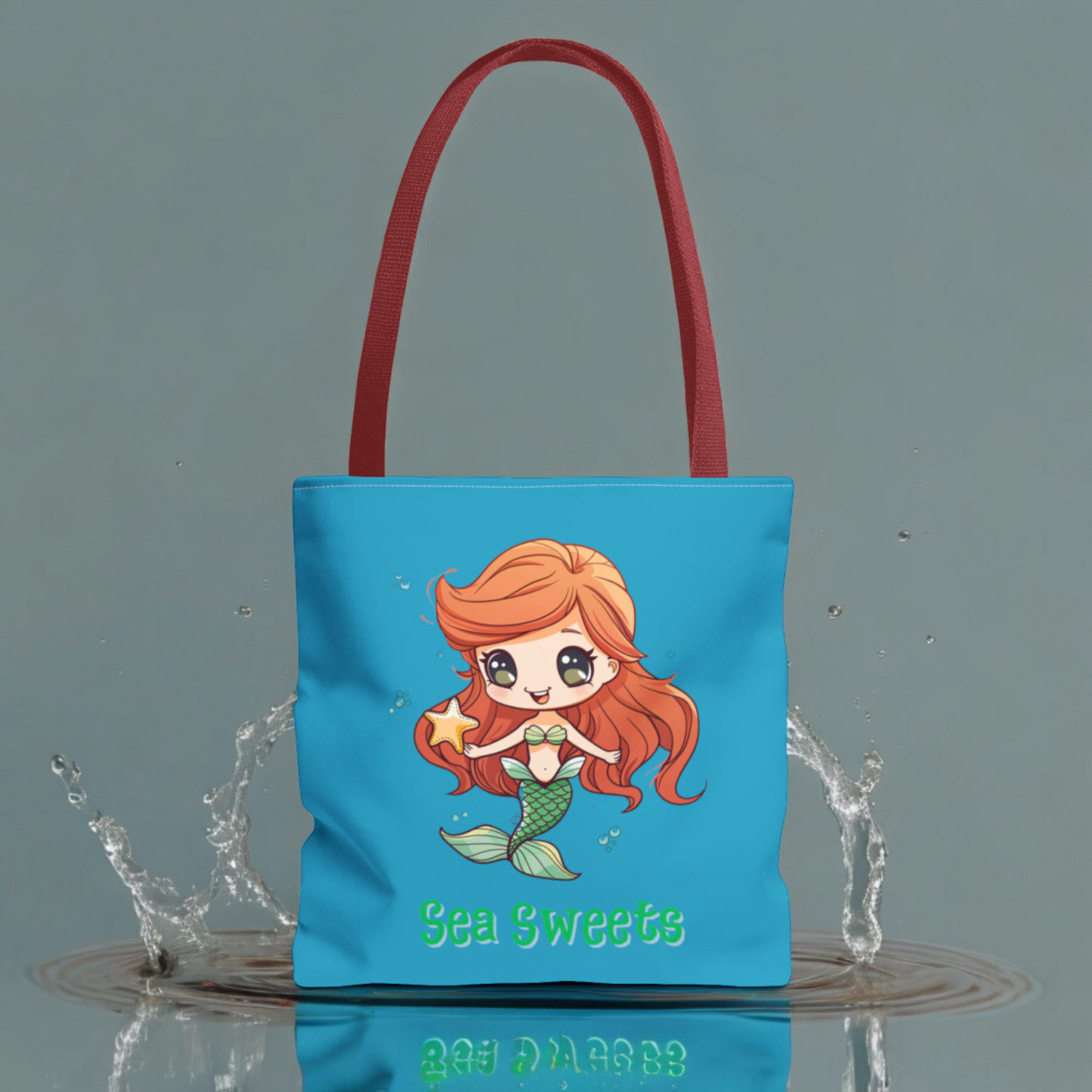 Cute Mermaid Carrying Tote, Halloween Trick or Treat Bag. Children's Tote Bag, Halloween Bag, Book Bag, Swim Bag, School Bag, Shopping Bag