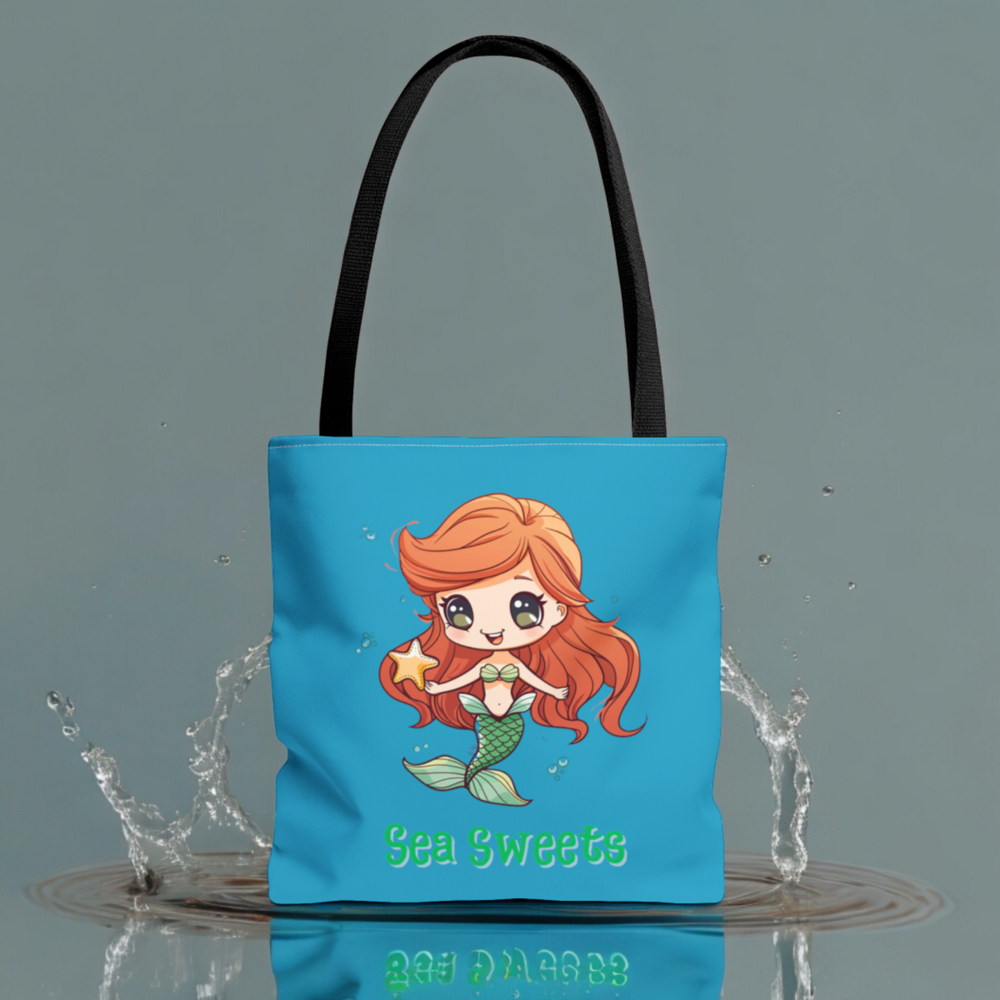 Cute Mermaid Carrying Tote, Halloween Trick or Treat Bag. Children's Tote Bag, Halloween Bag, Book Bag, Swim Bag, School Bag, Shopping Bag